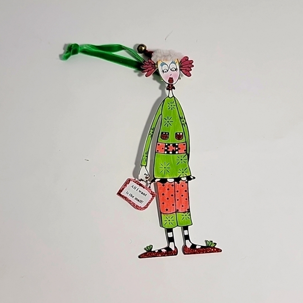 Chicklets Zoe & Joey for Silvestri Christmas Ornament Girl Mall NEW T51